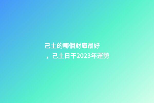 己土的哪個財庫最好，己土日干2023年運勢